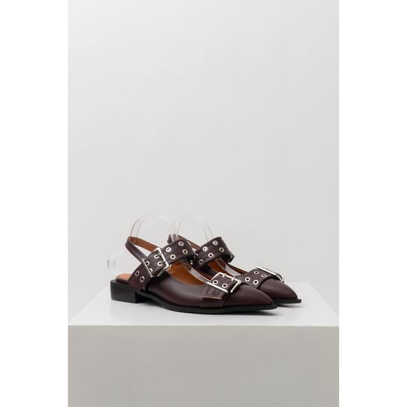 NWOT Chocolate Cherry Buckle Flats, Size 11 - Picture 2 of 10